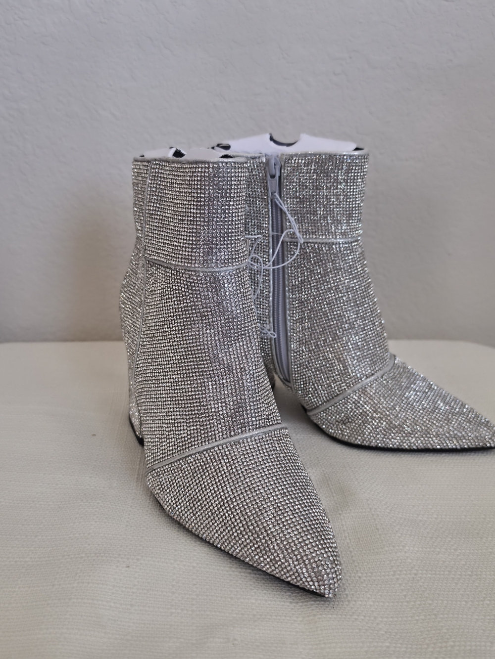A New Day Cailin Silver Rhinestone Ankle Boots NWT 6.5